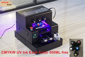 Kaibaicen Automatic A4 UV Stampante a getto d'inchiostro Stampa a getto d'inchiostro su latte Bottiglia per bottiglia, piastra metallica, legno, MDF ect. direttamente inchiostro UV gratuito