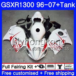 Ciało dla Suzuki Hayabusa GSXR 1300 GSXR1300 96 97 98 99 00 01 07 333HM.6 GSX R1300 1996 1997 1998 1999 2000 2001 2007 Błyszczący biały wróżka