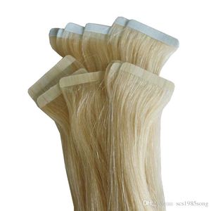 Toppkvalitet 60st 150gr 16 18 20 22 24 tum hårförlängningar brasiliansk indisk pu -tejp i mänskligt hår