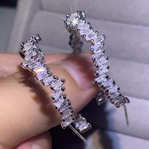 Hip Hop Nieregularny przesadę Kolarka ręcznie robiona biżuteria 925 srebrna srebrna t księżniczka cięta 5a cz diamentowy damski puszki