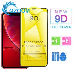 9D Full Cover Kleber Displayschutzfolie aus gehärtetem Glas für iPhone 11 Pro Xs Max X XR 7 8 Plus Samsung A51 A71 A91 2020 A10E A20E A10S M10