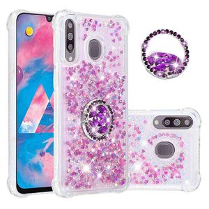 Wholesale a6 covers resale online - Bling Liquid Quicksand Ring Cases For Samsung Galaxy A50 A70 A40S A20 A30 A20e A8 A6 Plus A7 Pro Note M30 M20 Clear TPU Cover
