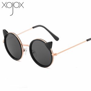 Xojox Cat Ear Kids Sunglasses Boys Grils Śliczne kreskówkowe okrągłe szklanki dla dzieci okulary Outdoor UV400 Gogles3278773