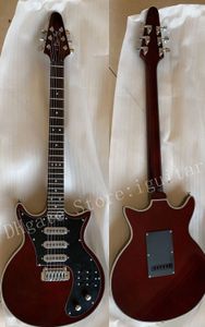 Ny Guild BM01 Brian Maj Signatur Brun Röd Gitarr Svart Pickguard 3 Pickups Tremolo Bridge 24 Frets Dots Inlägg Custom Factory Outlet