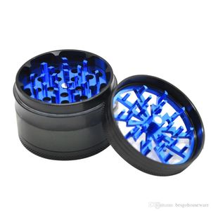 Quattro strati lega di alluminio Grinder 5 colori fumo di tabacco Herb Grinders 100% 63 millimetri di metallo di diametro con la radura finestra superiore Illuminazione Grinder BH0143