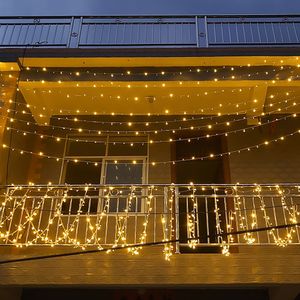 LED Bahçe Dekorasyon Çim Lambası 3x3 M 110 V / 220 V Perde Dize Işıkları Açık Yard Peyzaj Düğün Noel Dekorasyon Işık