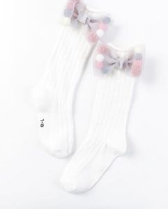 5pairs 10pcs Cute Children Socks With Bows Toddlers Girls Knee High Socks Cotton Long Boot Socks For Kids One Pair Infant Baby Leg Warmer