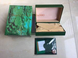 Nowi mężczyźni Moda Kobiety Ladies Wristwatch Boxes Marka Mężczyźni Zielony Watch Box and Paper for Watches 116610 116660