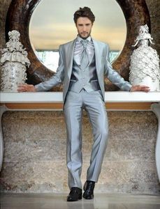 Smoking dello sposo in raso moda scialle bavero groomsmen abito da sposa da uomo bell'uomo giacca blazer abito 3 pezzi (giacca + pantaloni + gilet + cravatta) 931