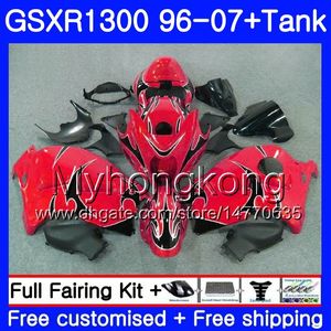 + Tank för Suzuki GSXR1300 Hayabusa 96 97 98 99 2000 2001 333HM.241 Röd glansig GSX R1300 GSXR 1300 1996 1997 1998 1999 00 01 02 Fairings