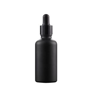 Black Glass Dropper Bottle 30ml 50ml 100ml Luxury Serum Bottle with Black Cap for Essential Oil