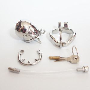 Rostfritt stål Male Chastity Belt Device Bird Cage Metal Lock Kit #R45