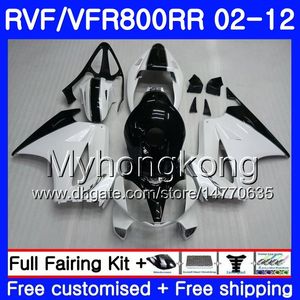 Corpo per HONDA Interceptor VFR800RR 02 03 04 05 06 07 258HM.22 VFR 800R 800RR VFR800 RR 2002 2003 2004 2005 2006 2007 Bianco nero Carenatura