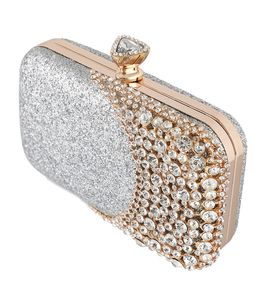 Kvällsväska Kvinnor Clutch Bag Gorgeous Pearl Crystal Beading Bridal Wedding Party Bags Crossbody Handväskor Purse2296
