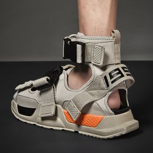Öppet tå 2019 Sommar Mens High Top Shoes Gladiator Sandals Designers Platform Bekväma Strand Sandaler Man Kanvas Män Sandaler
