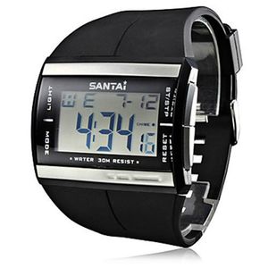 Elektroniska Klockor Vattentät Fashion Sport LCD Digital Watch Santai Rubber Strap Quartz Watch Men Armbandsur Dropshipping LY191213