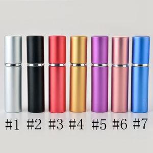 Parfymflaska 5 ml aluminium Anodiserad kompakt parfym aftershave atomiser Atomizer Fragrance Glass Scent-flaska blandad färg EEA840 BL