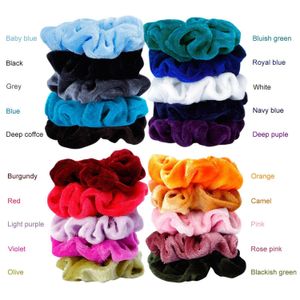 20 Kolory / Lot Kobiety Zespoły Do Włosów Ponytail Holder Velvet Scrunchies Krawat Włosów Gumowa Zespół Pałąk Akcesoria do włosów