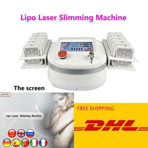 Wyposażenie odchudzające Tłuszcz Zmniejsz diody Lipolaser 10 Podkładki Laser Lipo Zagubić Waga Cellulit Maszyna do usuwania Spa Home Użyj dobrego wyniku