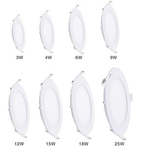 Dimmable Ultra thin LED Ceiling light 3W 4W  6W   9W   12W  15W  18W Recessed Grid Downlight   Slim Round Square Panel Light