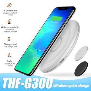 15W Fast Charging Wireless Charger G300 Qi Standard Receiver for iPhone 11 Pro Max XR XS X Galaxy Note 10 Pro USB Charging Cord in Box