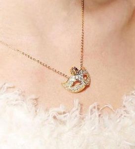 Fashion-Pendant Statement Diamond Flower Collana Maschera Clavicola Maglione corto Catena Fashion Charm Donna Regalo di Natale DHL