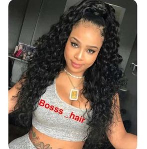 water wave Curly 360 Lace Front Human Hair Wigs Pre Plucked Hairline Brazilian Remy frontal Wig 130%density diva1