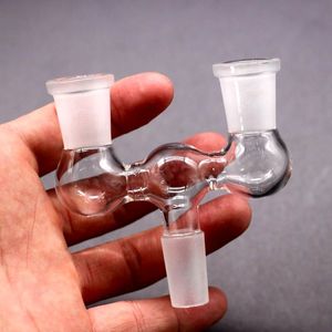 ingrosso Drop Downs-3 articolazione su un adattatore a discesa per i cavi bong da uno a due adattatori a discesa in vetro doppio ciotola mm mm bong da donna maschio fumatori