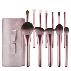 Trähandtag Makeup Borstar Set Eyeliner Eyeshadow Eyebrow Foundation Eyelash High Light Make Up Brush Set With Bag 12pcs/Set Pinceles de Maquillaje