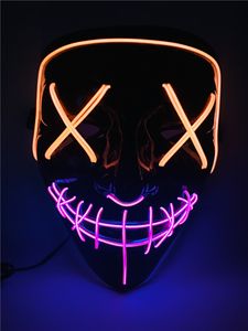 Halloween LED Purge Light Mask Maschera fino spaventoso fresco Costume legare di EL per Halloween Cosplay Festival Parti fit Adulti Bambini Raves unisex