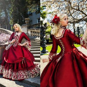 2020 Gothic Vintage Medieval Quinceanera Dresses Long Sleeve Victorian Ball Gown Formal Party Wear Prom Dress