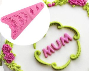 Diy sugarcraft blomma silikon mögel fondant mögel bröllopstårta gräns dekorera verktyg choklad gumpaste mögel