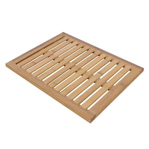Estera de baño de madera del piso de bambú Estera de baño del color de madera para la cocina Toliet 60.5 x 45 x 3 cm Stock EE. UU. en venta
