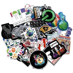50pcs/Set Science Laboratory Car Stickers For Laptop Skateboard Luggage Auto Styling Bike Doodle Decals Cool Waterproof Stickers