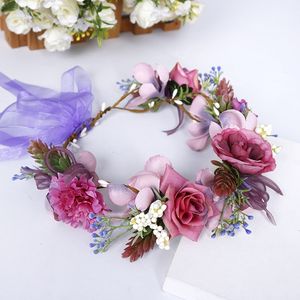 bridal Wreaths Decorative Flowers wedding decoration headdress children's romantic Simulation Flowers Headband Hair Accessories 30pcsT2I5613