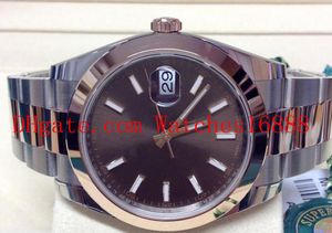 Sıcak Satış Çelik Ve 18k Rose Gold Mens Bilek Saatler Datejust 41mm 126301 Bi / Renkli unworn Erkekler Otomatik Makine Hareketi İzle