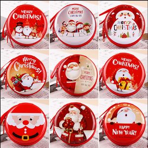Christmas Tin Box Sealed Jar Xmas Small Candy Box Coin Earrings Headphones Gift Boxes Cute Storage Cans for Kid Packing
