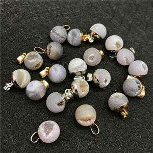 Natural opening smile agate crystal sand bead stone pendant men and women DIY necklace jewelry making jewelrys