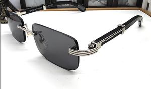 Lunette occhiali da sole in legno nero per donna classica moda sportiva uomo corno di bufalo Gli occhiali da sole in legno per uomo senza montatura sono forniti con scatole