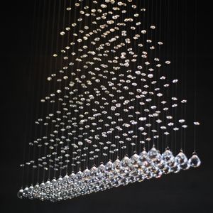 Halbinsel Crystal Chandelierのクリスタルランプの鋼線のぶら下がっている座っている室のステンレス鋼39インチの長さ43インチの高さ