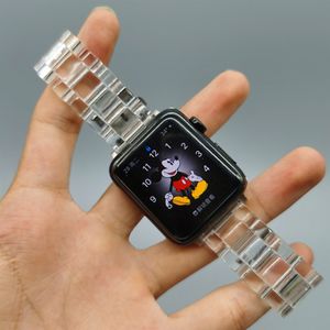 Apple Watch Serisi Ultra için Lucent Reçine Bandı 8 7 6 5 4 3 2 1 IWATCH 38 40 42 44 41mm 45mm 49mm Aksesuarlar İçin Temiz Katlanır Saat Bantları