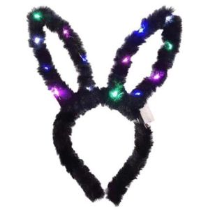 Pluszowy nadziewane LED Rabbit Hairband Shine Cat Ear Horn Crown Lovely Easter Hair Hoop Miga światła Bunny Girl Boże Narodzenie rekwizyty