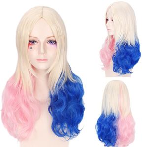 Halloween Cosplay Peruki Fancy Dress Sexy Kobiety Dziewczyny Coloful Wig Hat Festival Party Gradient Lady Wig Cap Prop