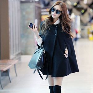 Ny vinter kappa kvinnor förtjockta kepsar sjal cashmere knapp kappa ponchos mujer invierno elegantes cape poncho kvinnlig