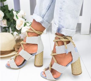 Loozykit Fashion Summer Espadrilles Женщины сандалии каблук заостренные рыбные рот гладиатор сандалии конопля