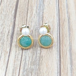 Stud Vermeil Silver Alecia Earrings With Pearl And Amazonite Bear Jewelry 925 Sterling Fits European Jewelry Style Gift Andy Jewel 712213530
