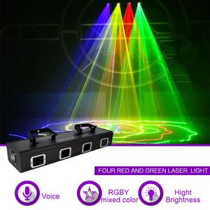 4 عدسة rgby أحمر أخضر أزرق مختلط أصفر ليزر ديود 9 ch dmx 512 أضواء الماسح برو dj ديسكو الحفلة المعرض حزب المرحلة الإضاءة تأثير 505RGBY