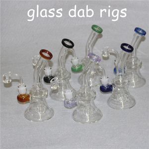 Mini 7.4 '' Beaker Heady Bong Dab Rig Bongs Hookahs Quartz Banger Tigela Nail Eil Rigs Cera Bubbling Tubos de água Tubulação