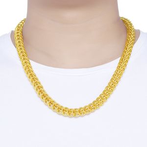Хип-хоп Толстая цепь 18K желтое золото заполнено прохладное мужское ожерелье тяжелая цепь подарок коренастые украшения 60см длинный