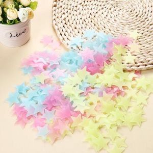 3cm Star Wall Stickers Stereo Plastic Fluorescent Paster Glowing In The Dark Decals For Baby Room